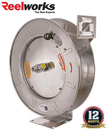 Reelworks SS808 stainless steel spring rewind hose reels